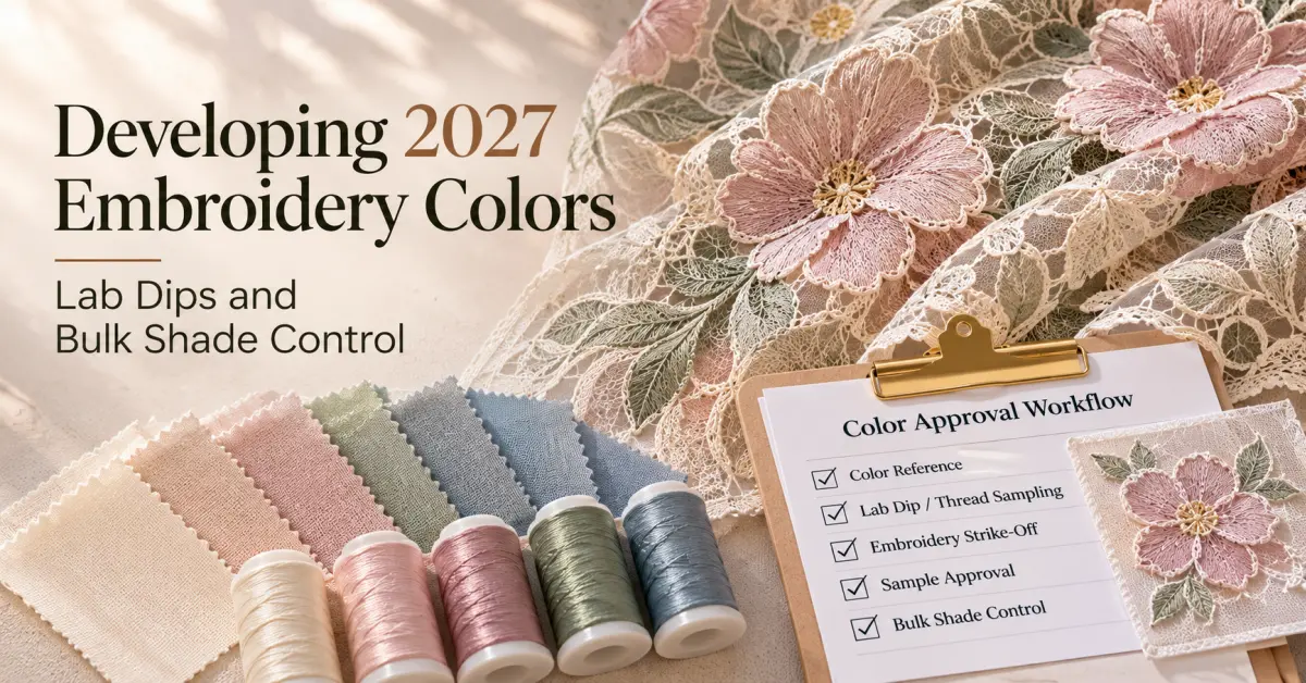 Developing 2027 Embroidery Colors: Lab Dips and Bulk Shade Control