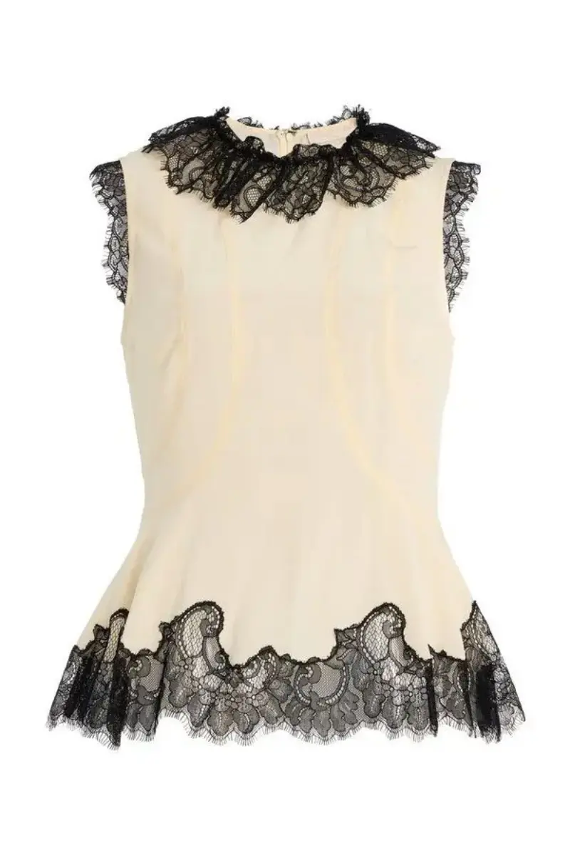 black lace trim apparel design