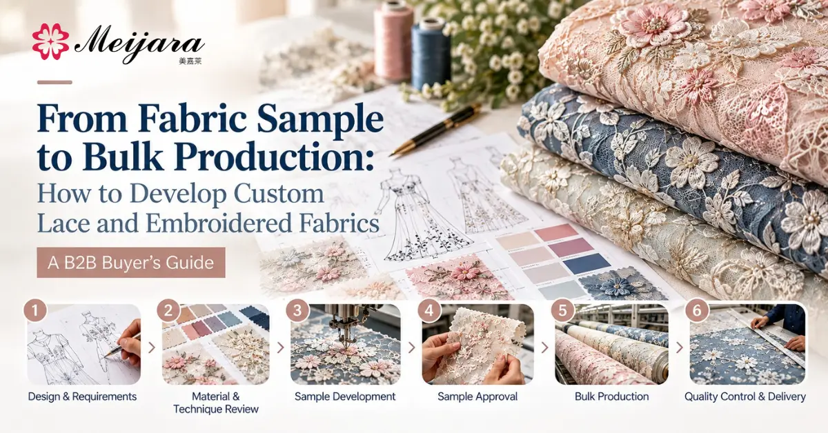 From Fabric Sample to Bulk Production: How to Develop Custom Lace and Embroidered Fabrics