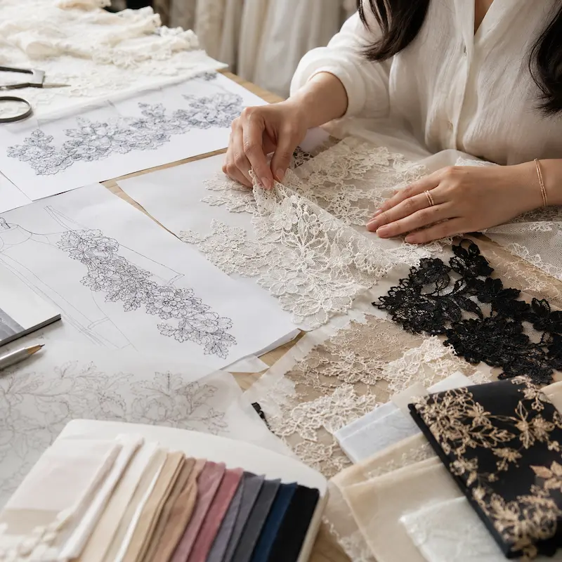 Custom lace fabric design development
