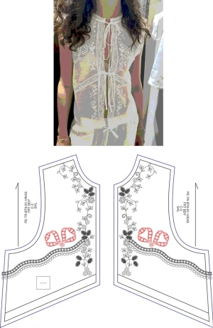 embroidered vest pattern development