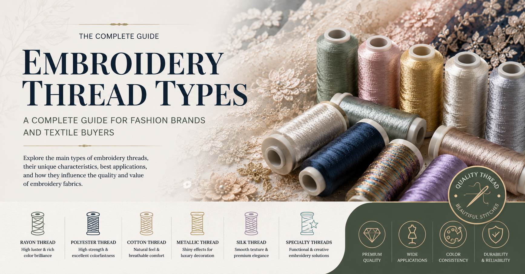 Embroidery Thread Types Explained: A Complete Guide for Fashion Brands and Textile Buyers Introduction