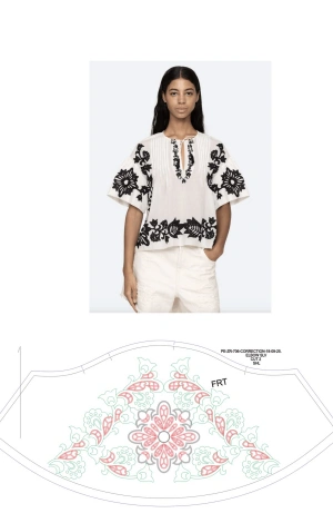 floral embroidered top design