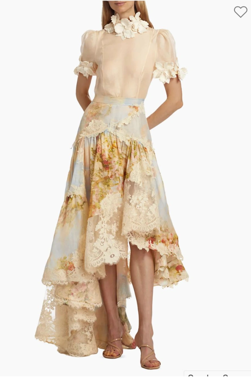 floral lace tiered dress design