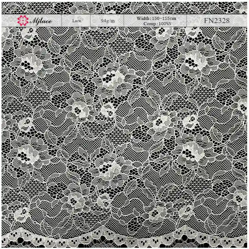 Mist Veil Ultra-Lightweight Sheer Nylon Lace – Delicate Floral Embroidered Fabric