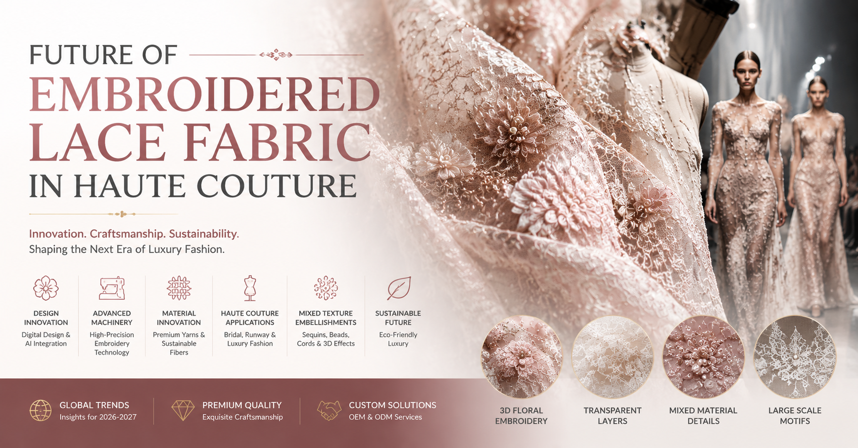 Future of Embroidered Lace Fabric in Haute Couture