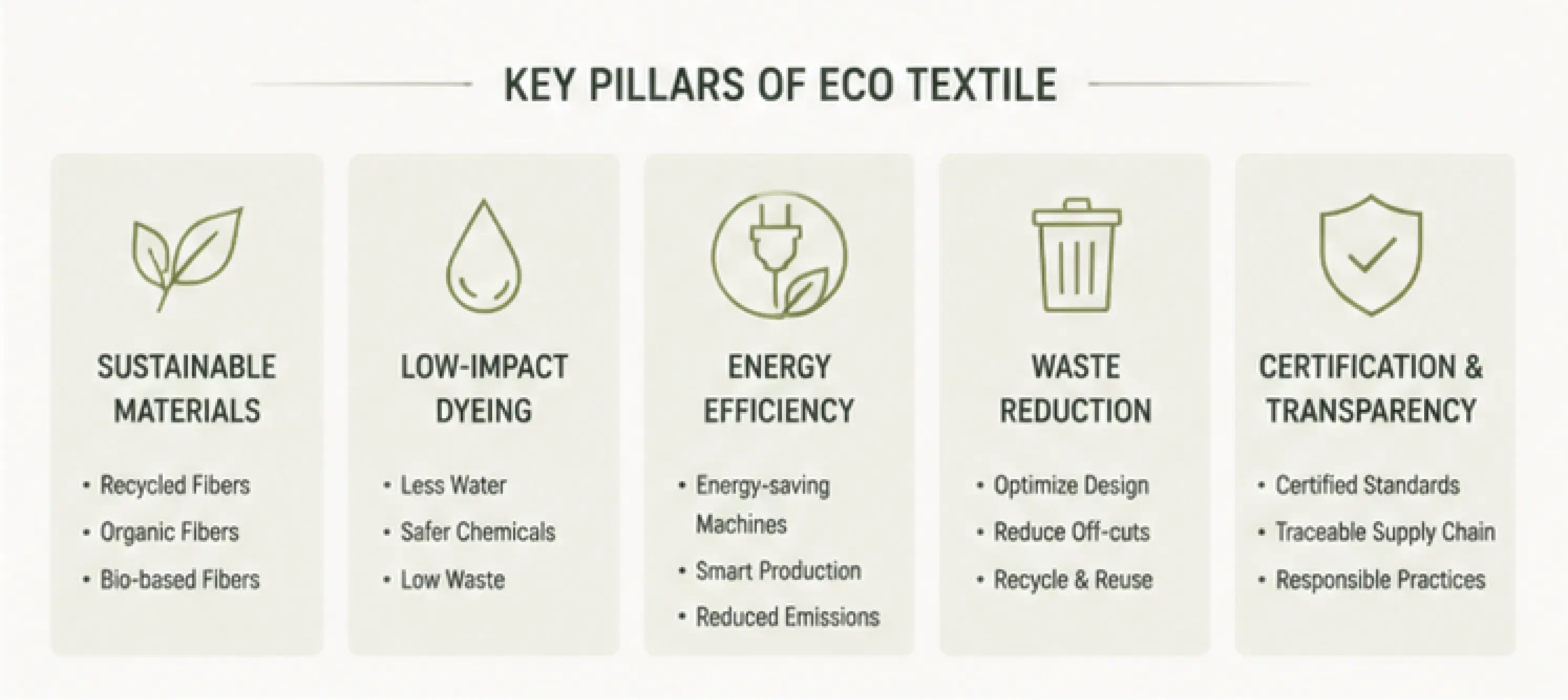 Key pillars of eco textile sustainability