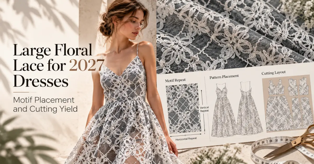 Large Floral Lace for 2027 Dresses: Motif Placement and Cutting Yield