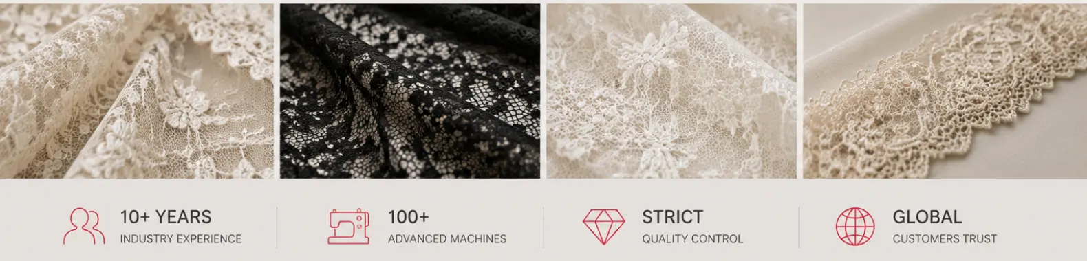 Lace fabric manufacturer in China factory