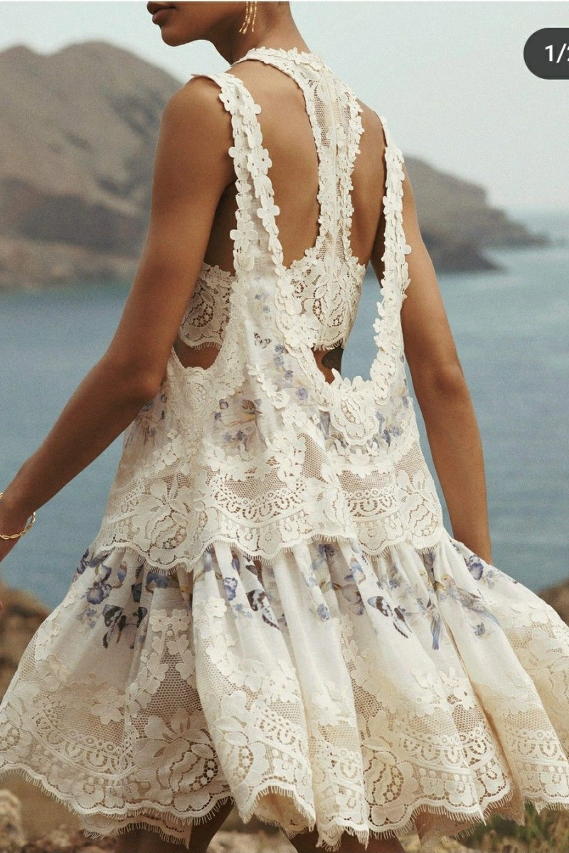 open back lace dress design